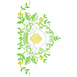 Flowers And Tree Embroidery Design 6
